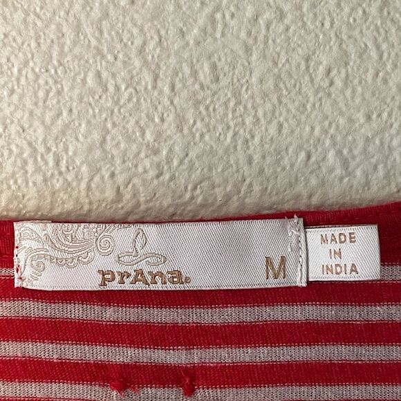 PRANA Red and White Sleeveless Top. Size Medium. - Picture 3 of 3